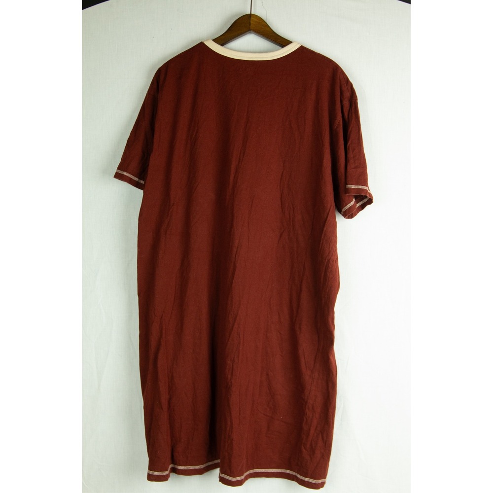 Lazy One Womens Rise & Shine Rooster Graphic Nightshirt Burgundy Cotton One Size - Picture 6 of 10